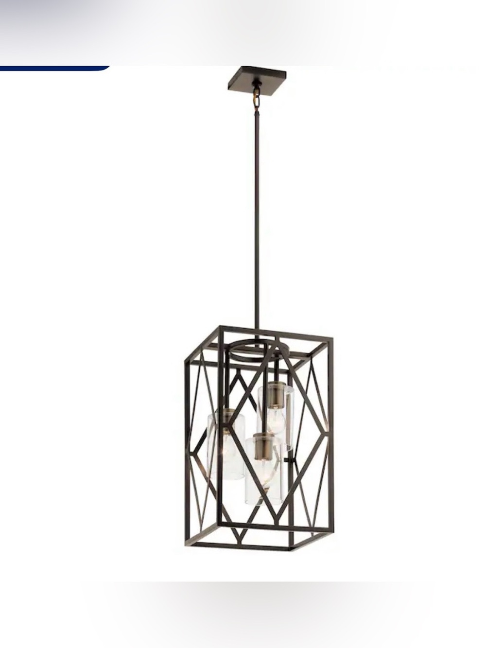 New Kichler Solander olde bronze Modern Geometric Pendant Light